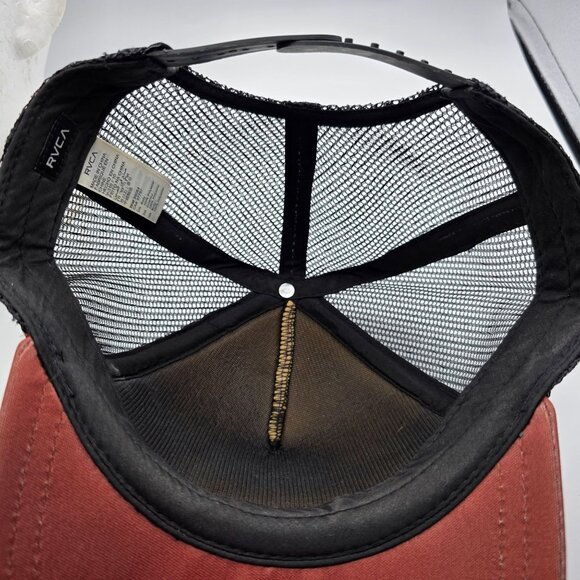 RVCA Aloha Adults Red Black Trucker Hat Casual Beach Summer Athletic Adjustable - Picture 7 of 9